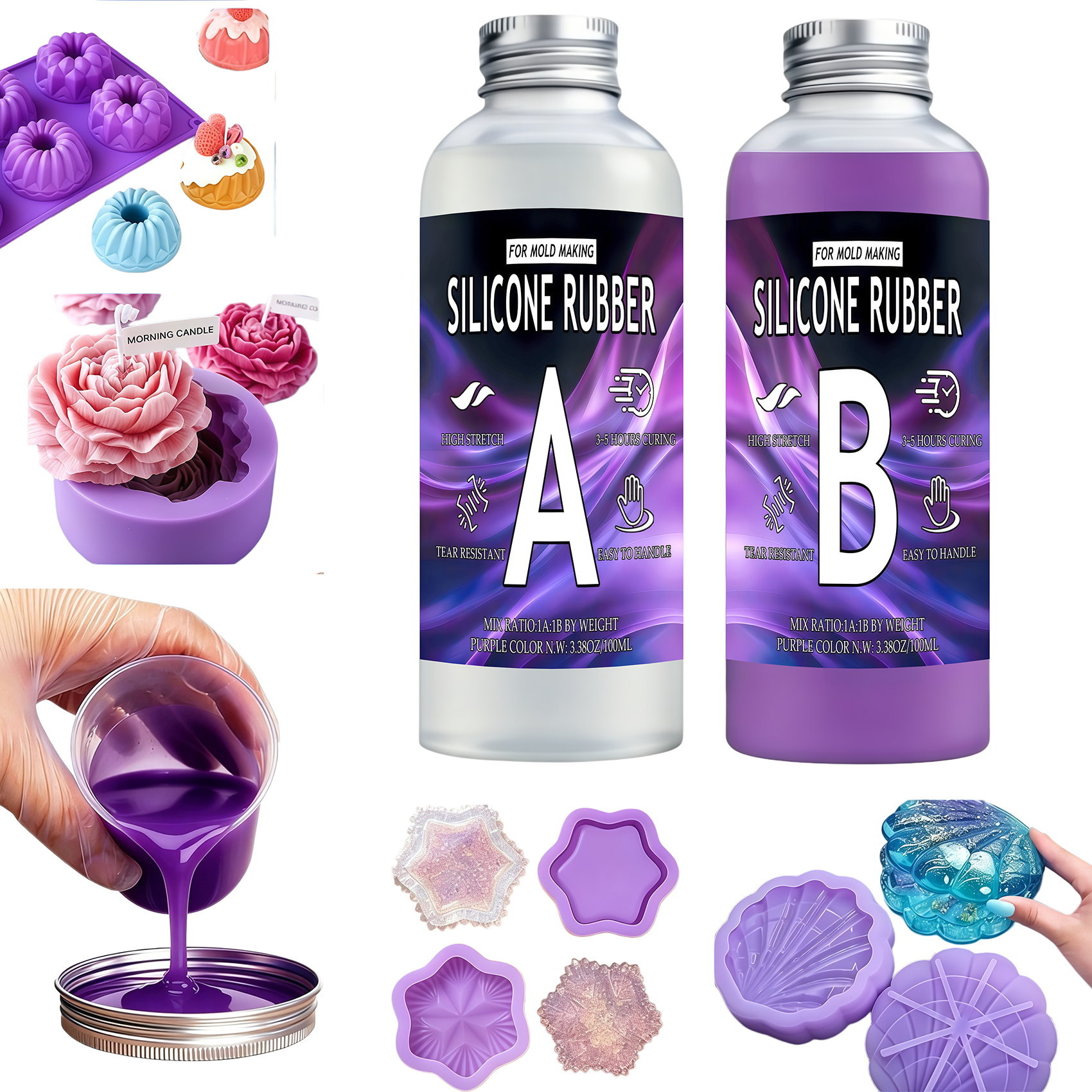 3D Printing App - Platinum-cured liquid silicone mold kit, 1:1