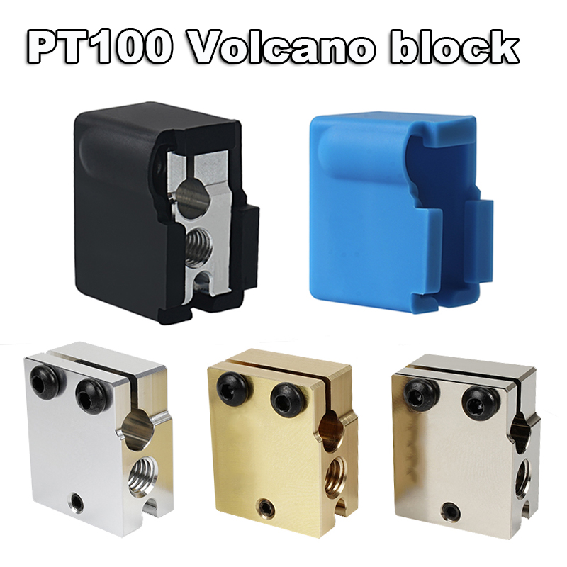 Silicone Sock Hotend - Top Quality PT100 Volcano Heated Block