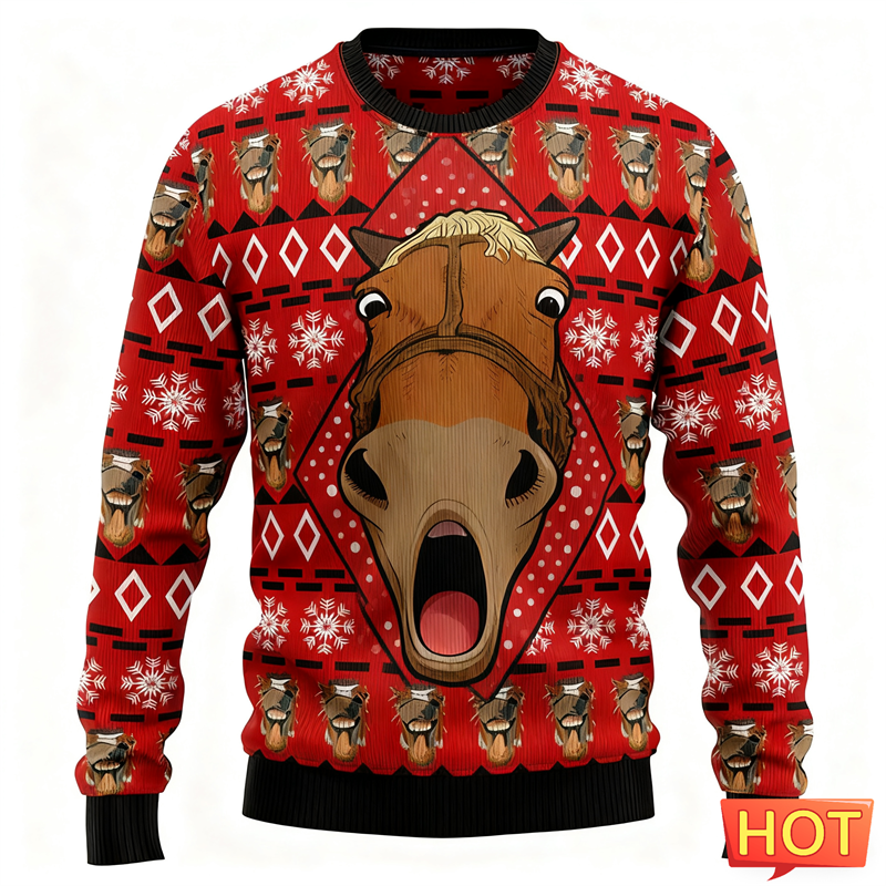 3D Printing Xmas - 2026 New Funny Horse Face Graphic