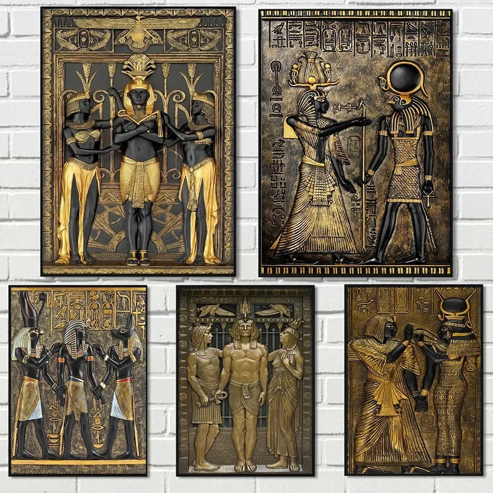 3D Printing Room - 1pc frameless Black Golden Ancient Egyptian