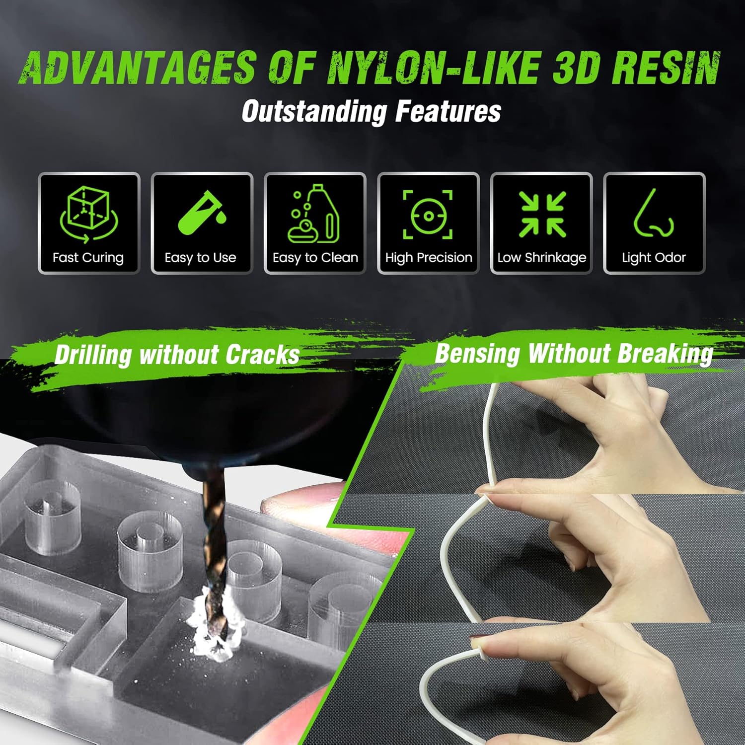 SUNLU 1KG Nylon-Like/Toughness - 3D Printing Uv Resin recension och pris
