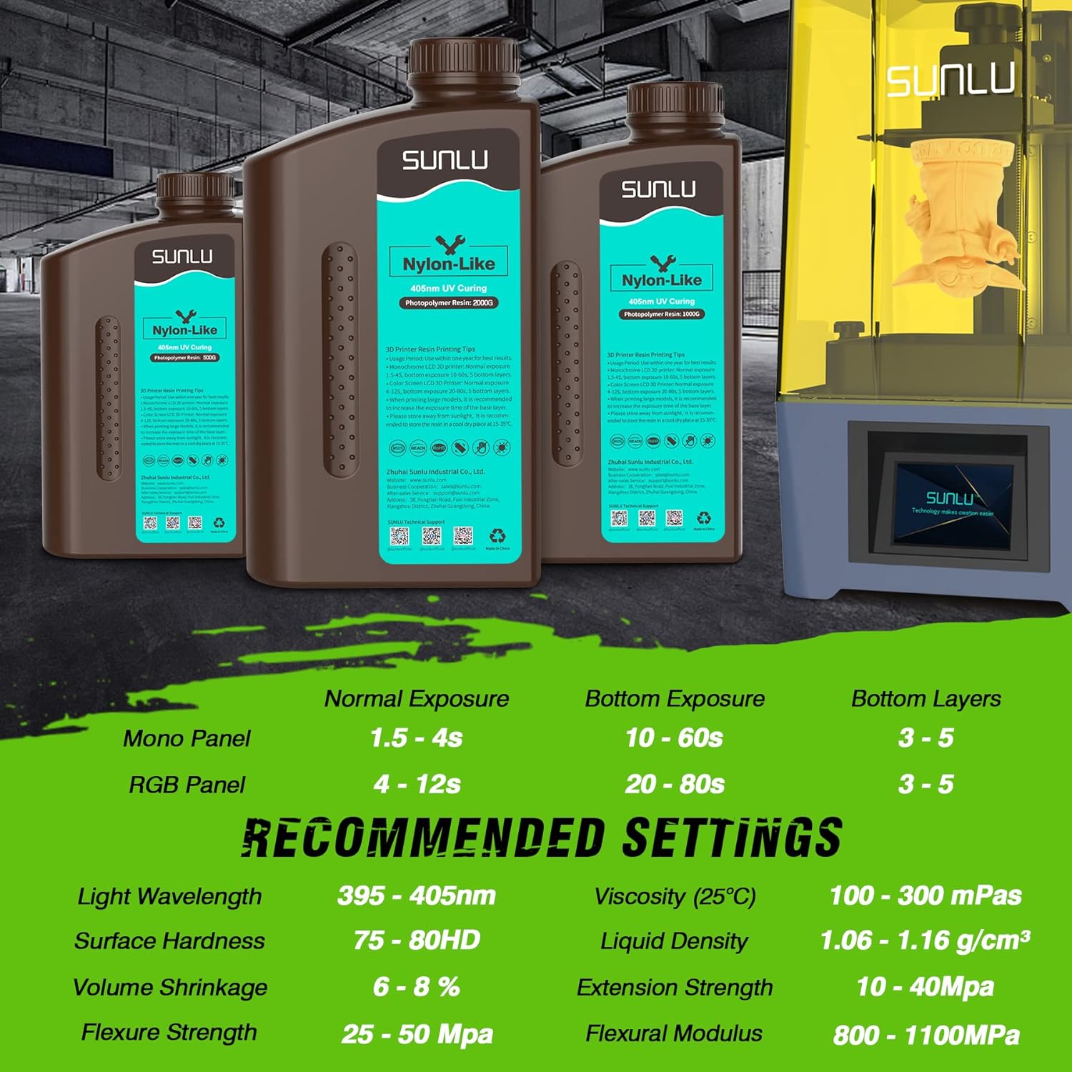 SUNLU 1KG Nylon-Like/Toughness - 3D Printing Uv Resin recension och pris