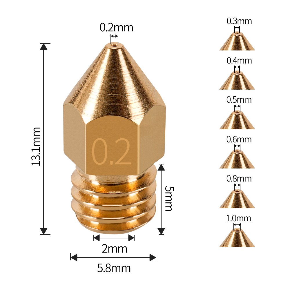 MK7 MK8 Nozzle 0.4mm 0.3mm 0.2 - 3D Printing Industry recension och pris