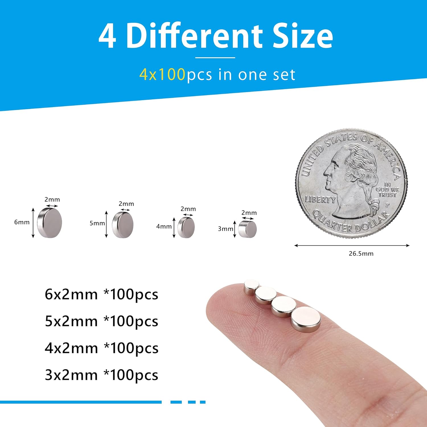 Tiny Magnets, 4 Different Size - 3D Printing Glue Stick recension och pris