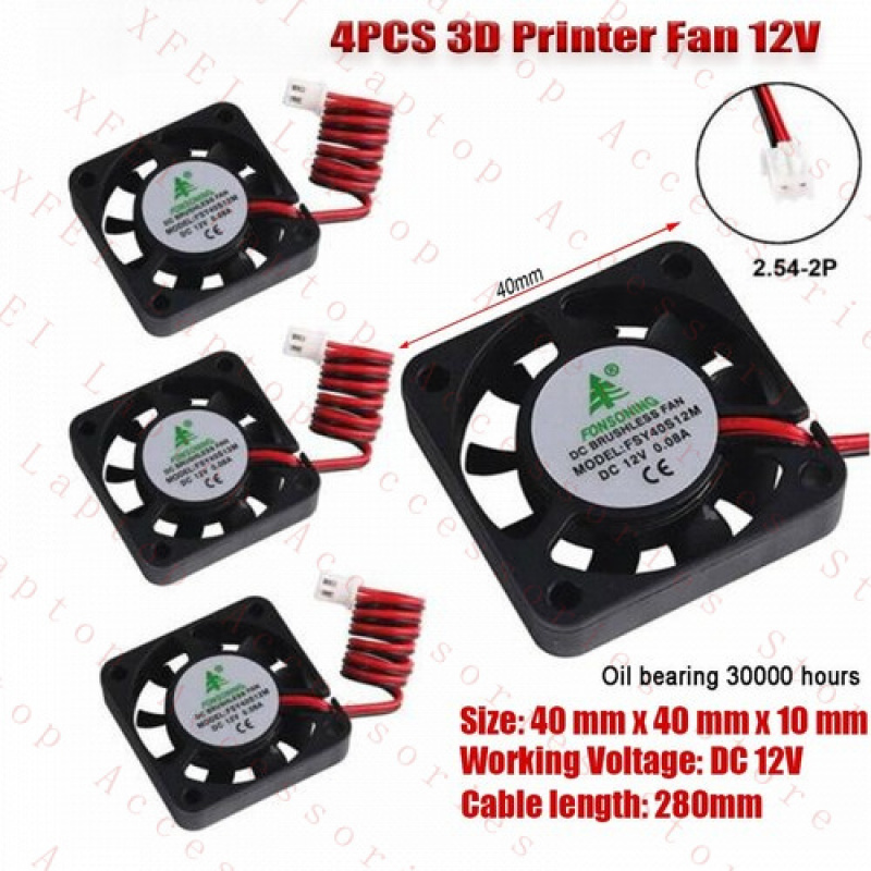 F 4X 12V Laptop 3D Printer DVR - Cooling Fan 40Mm 3D recension och pris