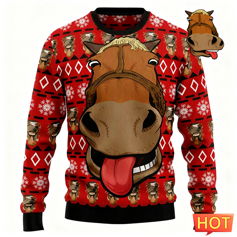 2026 New Funny Horse Face Grap - 3D Printing Xmas recension och pris