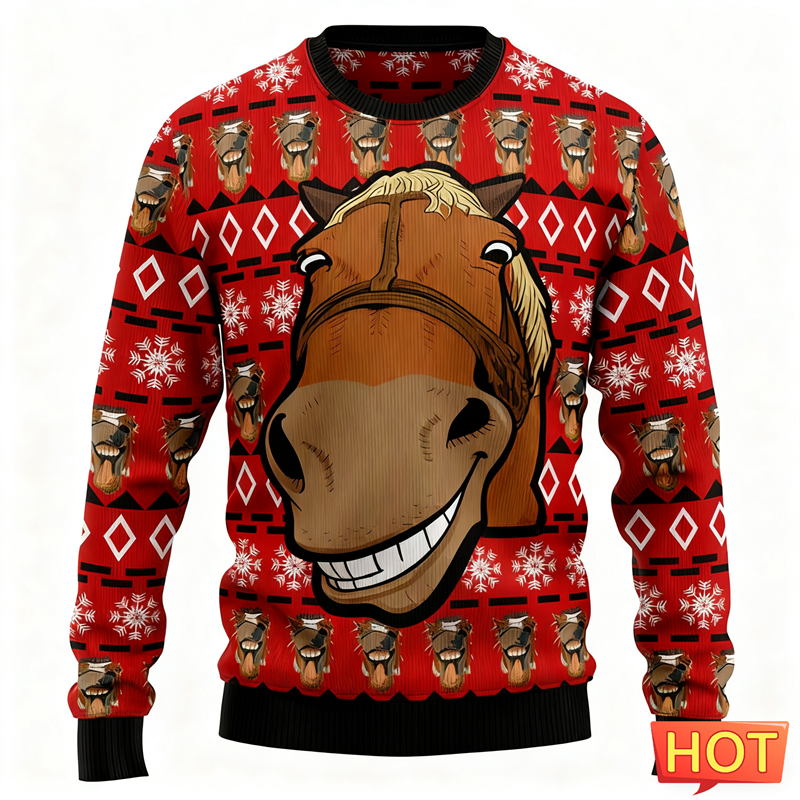 2026 New Funny Horse Face Grap - 3D Printing Xmas recension och pris