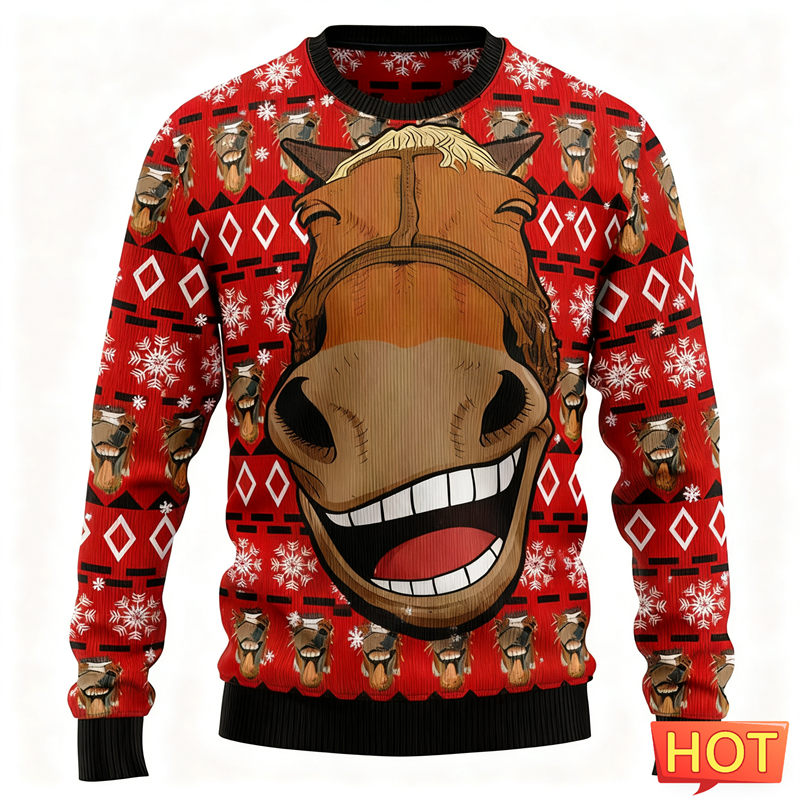 2026 New Funny Horse Face Grap - 3D Printing Xmas recension och pris