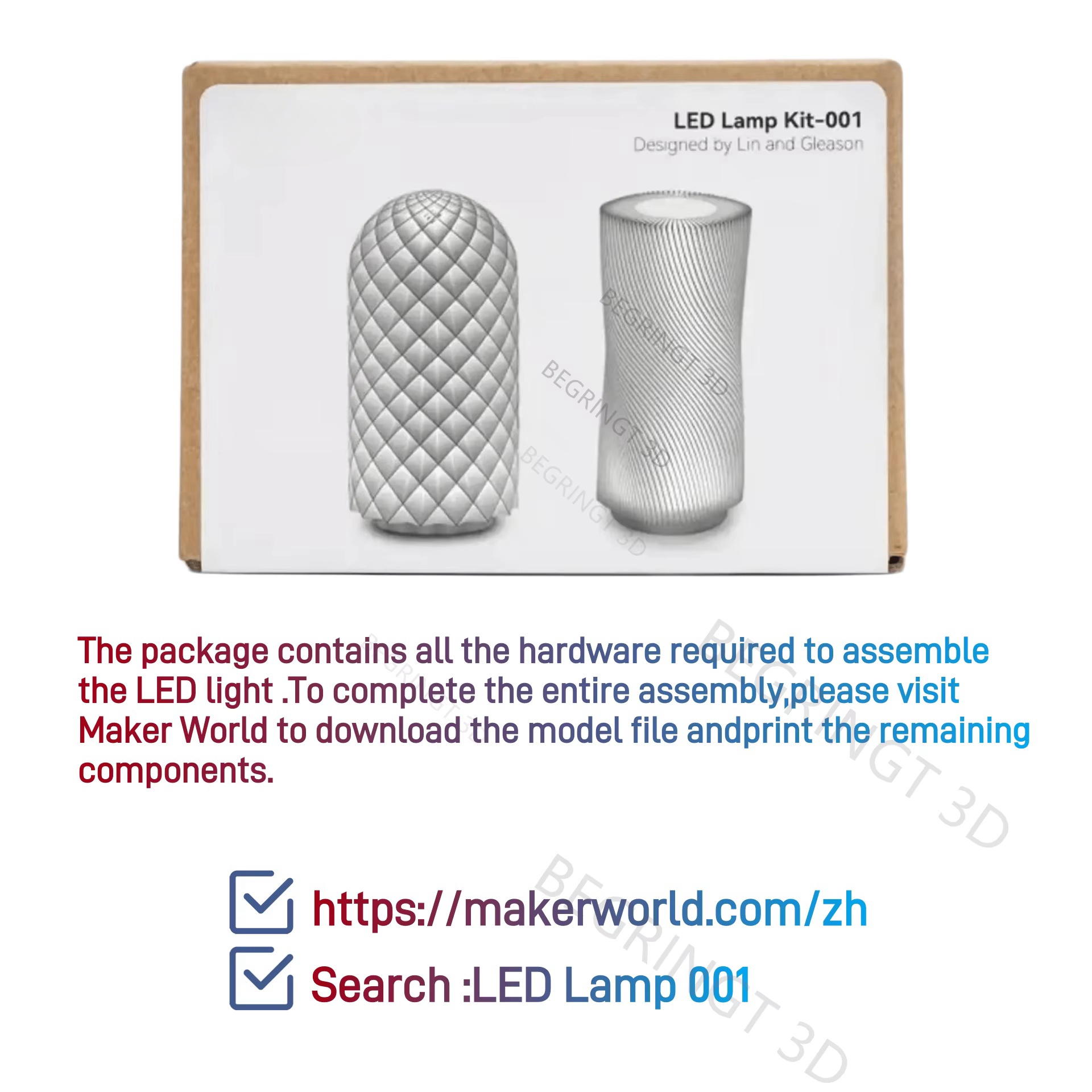 For Bambu Lab Led Lamp Kit 001 - 3D Printing Bambu Lab A1 recension och pris