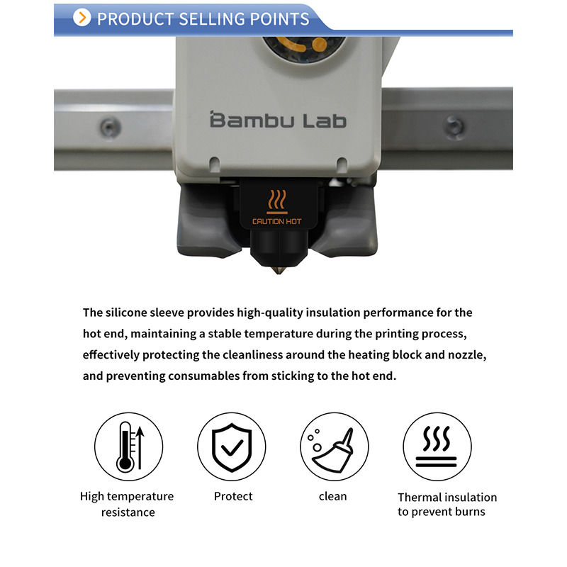 For Bambu lab A1 Silicone Sock - Silicone Sock Hotend recension och pris