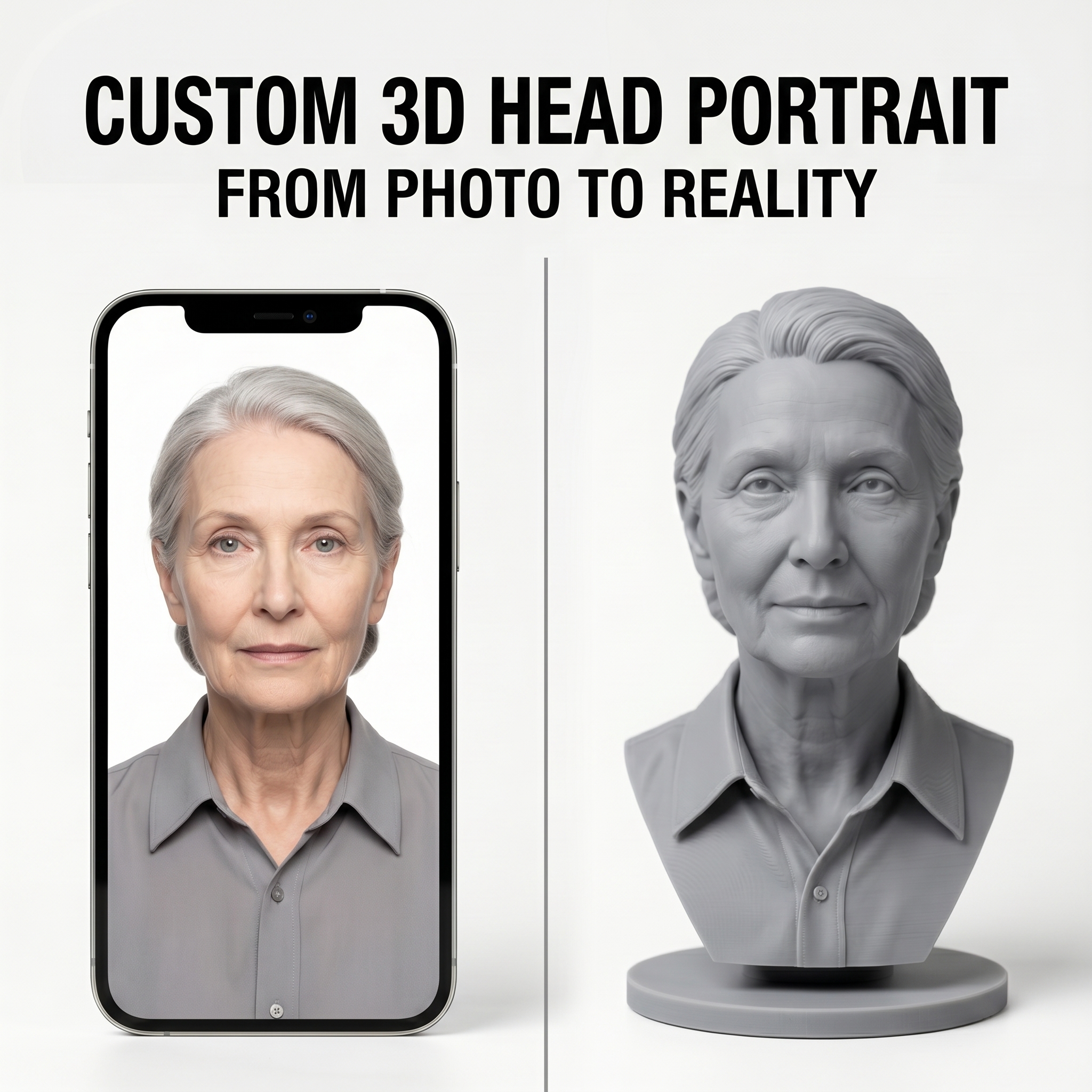 Custom 3D Bust Figurine, Perso - 3D Printing App recension och pris